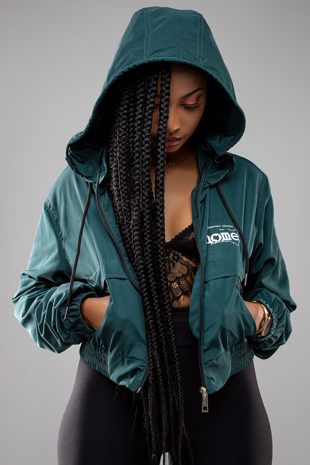 Zuma Cropped Bomber Jacket - Rich Green