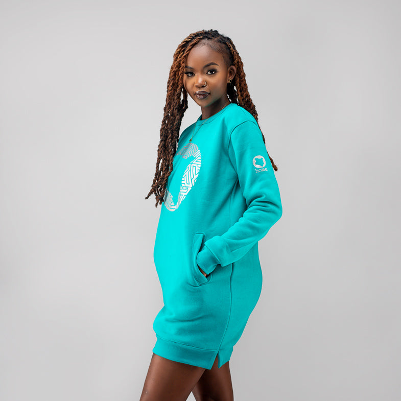 Sweater Dress - Turquoise Blue (Heavy Fabric)