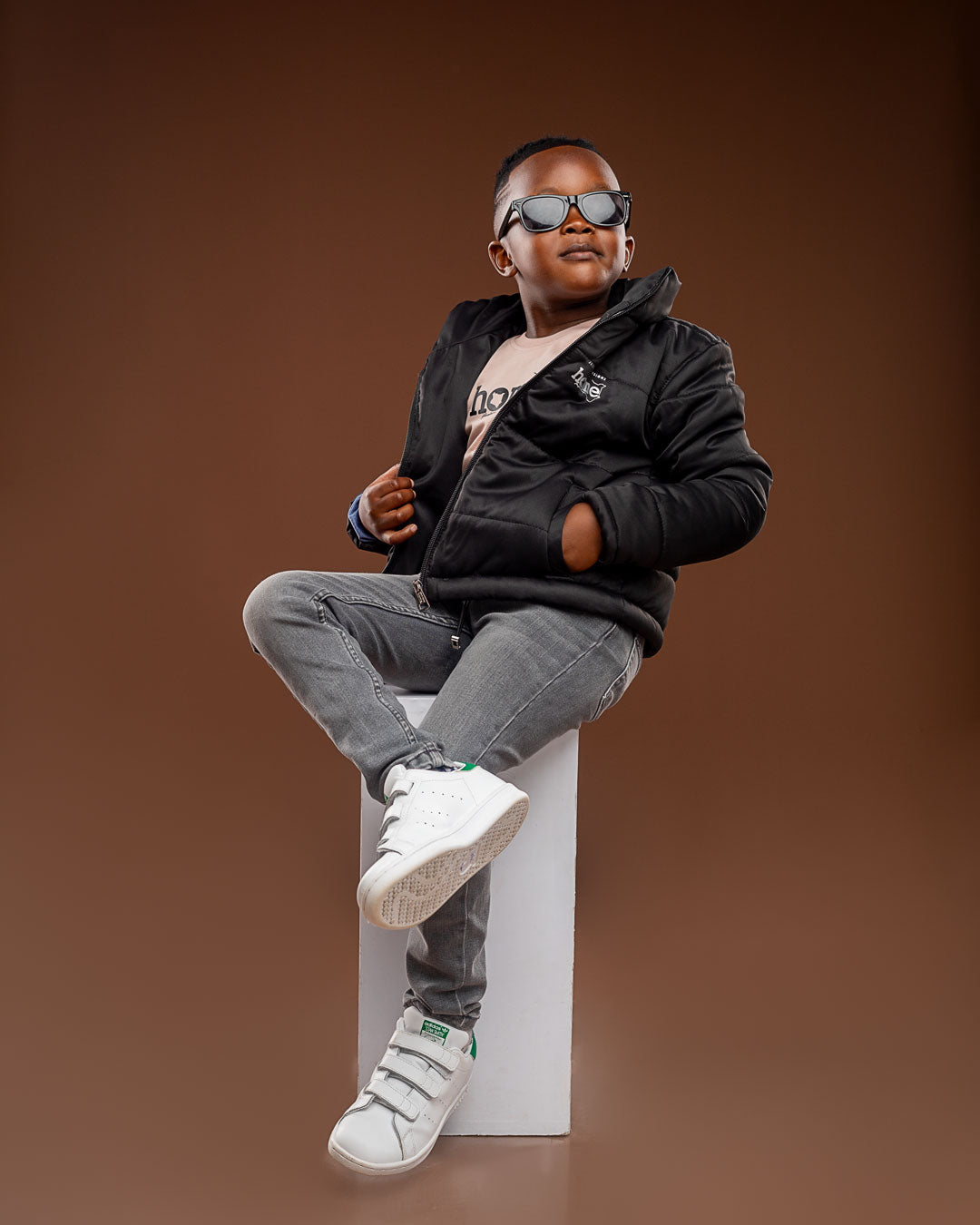 Kids Full Length Puffer Jacket - Black