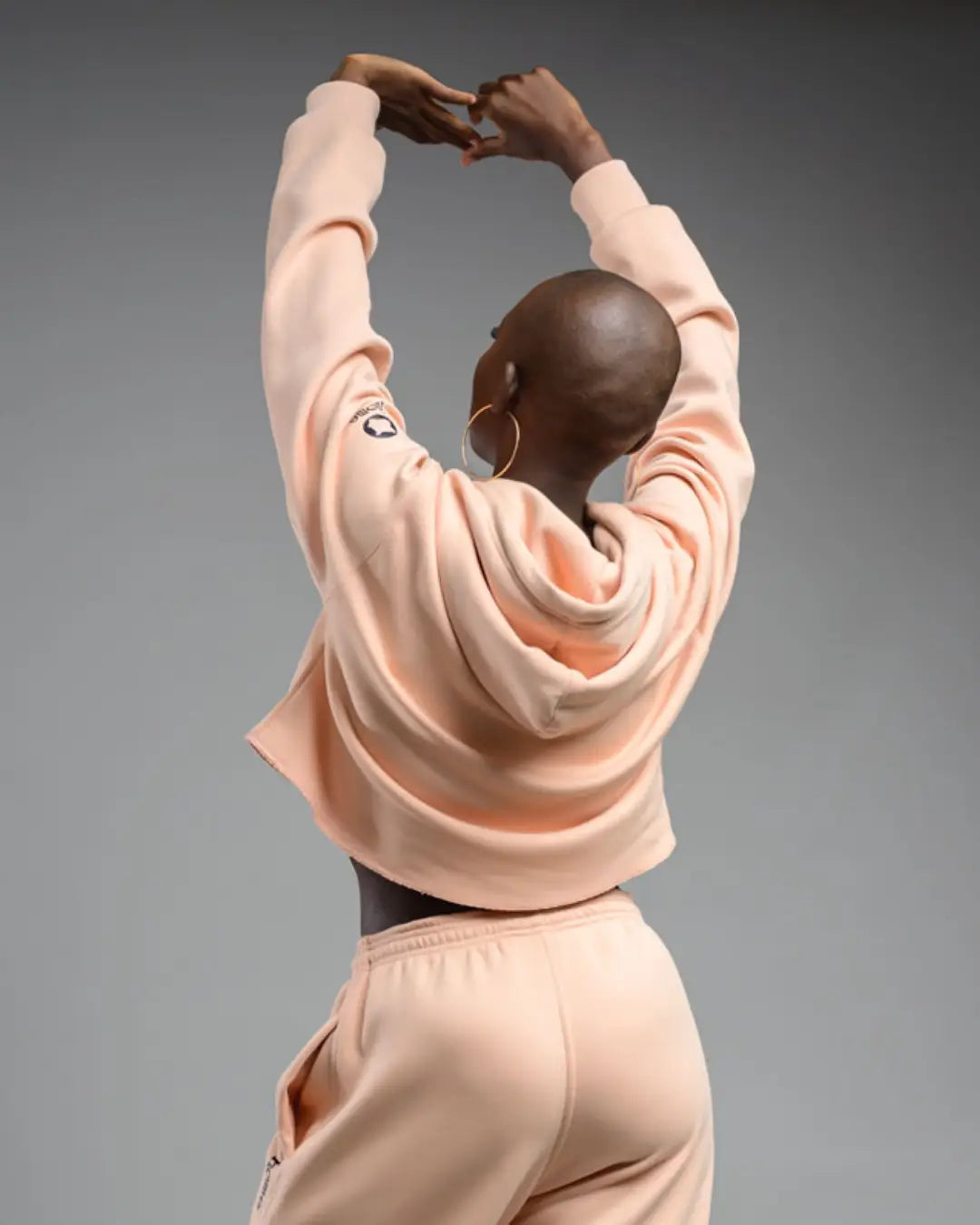 Accolade Cropped Hoodie - Pastel Orange