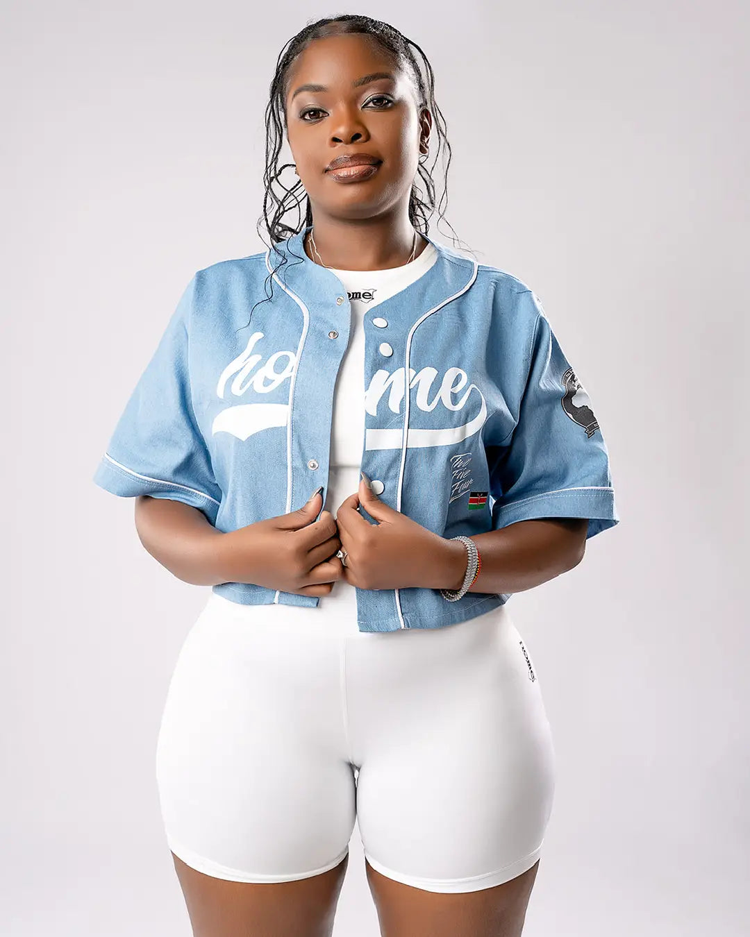 Aero Cropped Baseball Shirt – Denim Air