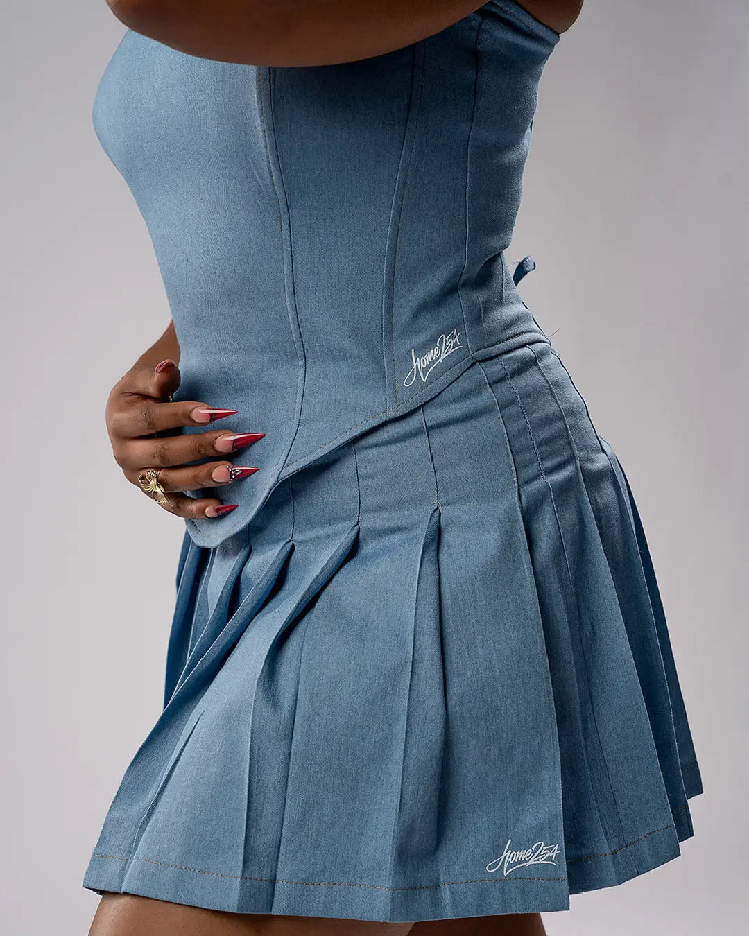Atelier Pleat Skirt – Denim Air