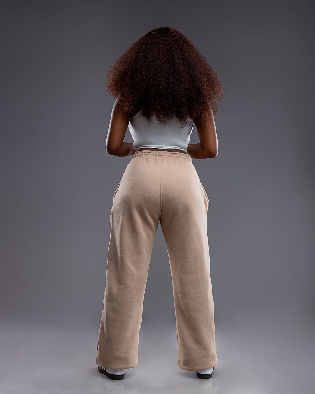 Womens Cosy Pants - Light Brown (Heavy Velvet Fabric)