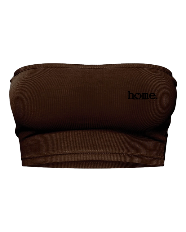 RIBBED BANDEAU - DARK BROWN