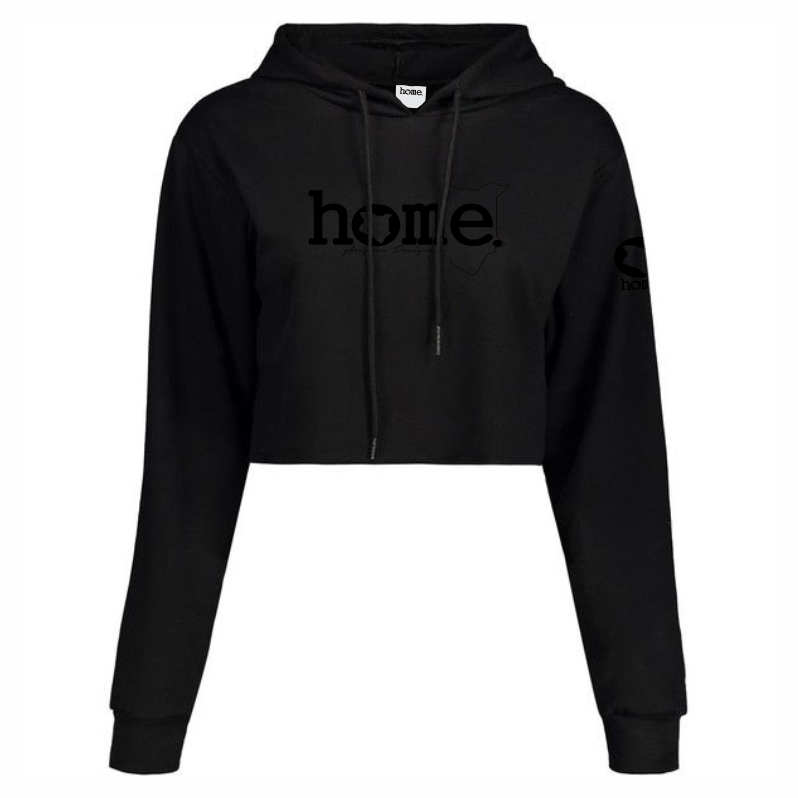 Kids Cropped Hoodie - Black (Mid Heavy Fabric)