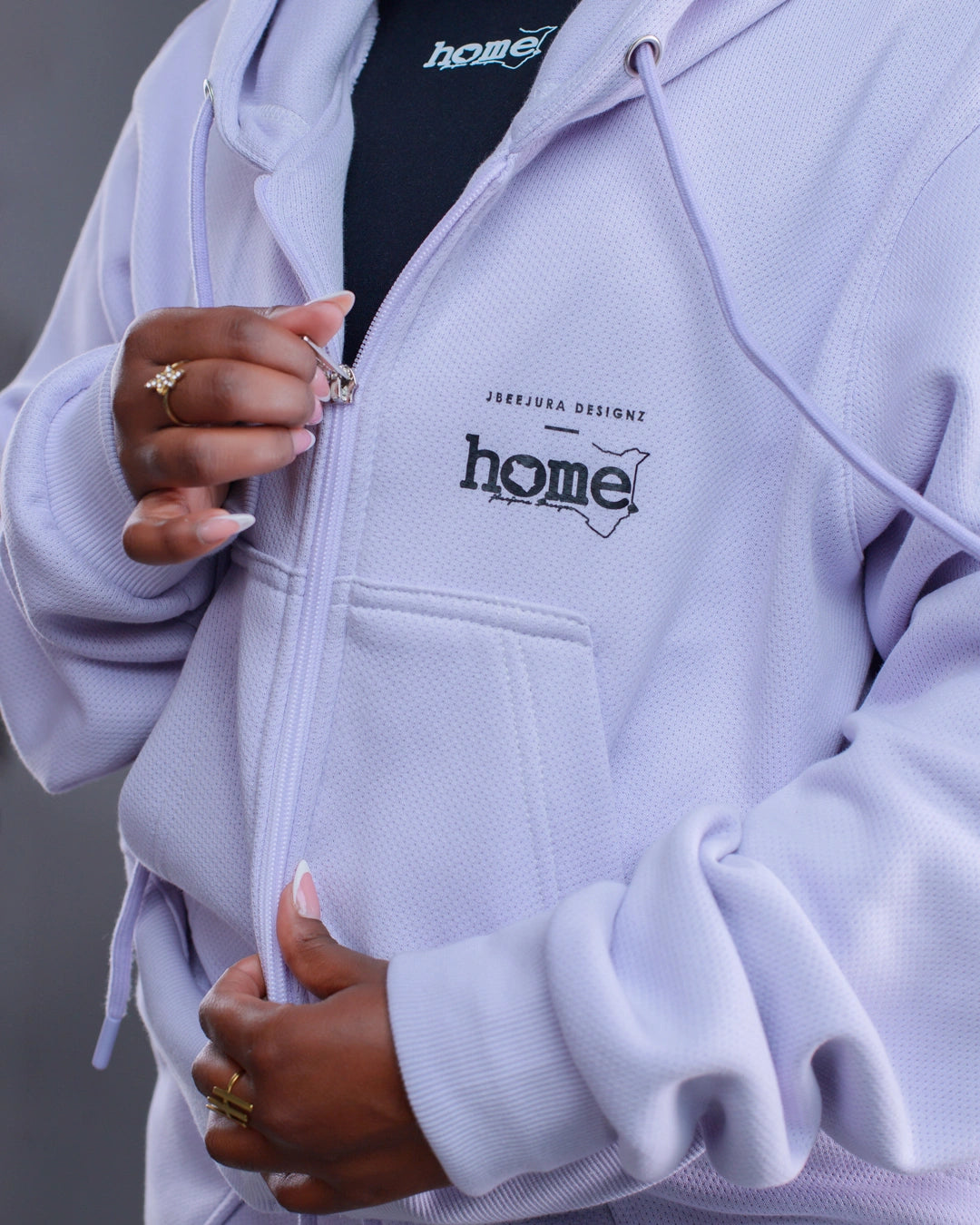 Zip-up Hoodie - Lilac (Jacquard Fabric)