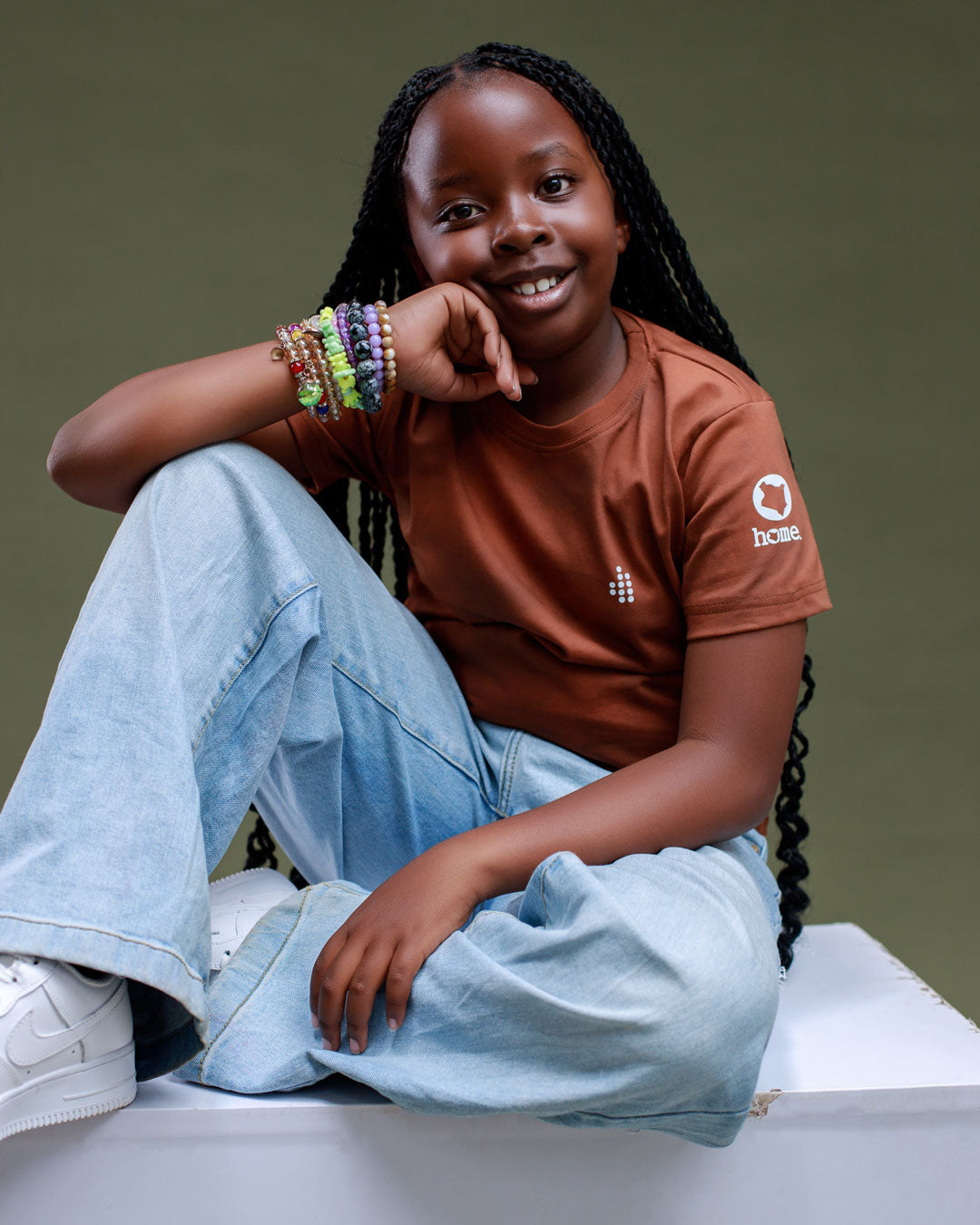 Kids Acid Wash T-Shirt - Chestnut (Unisex)