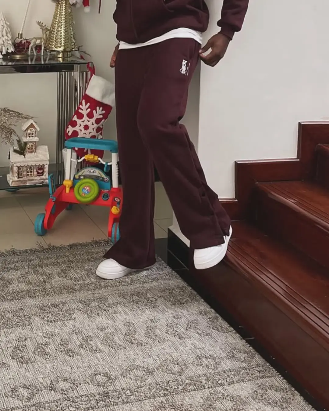 Tyro Pants - Burgandy (Velvet Fabric)