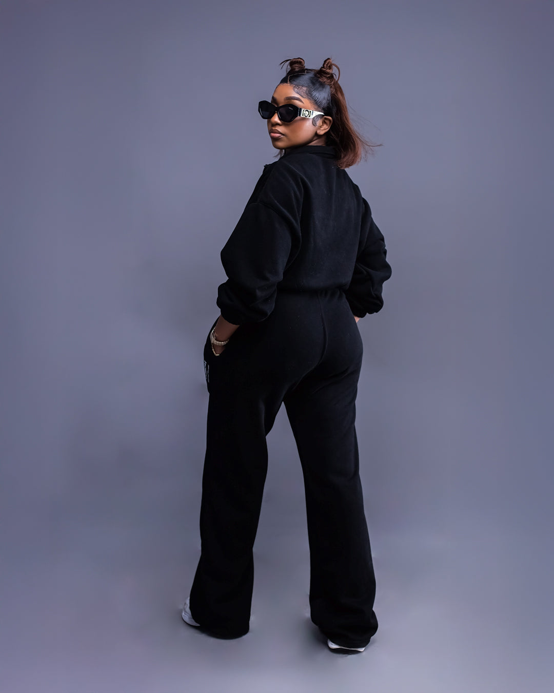 Cropped Moda Set - Black (Heavy Fabric)