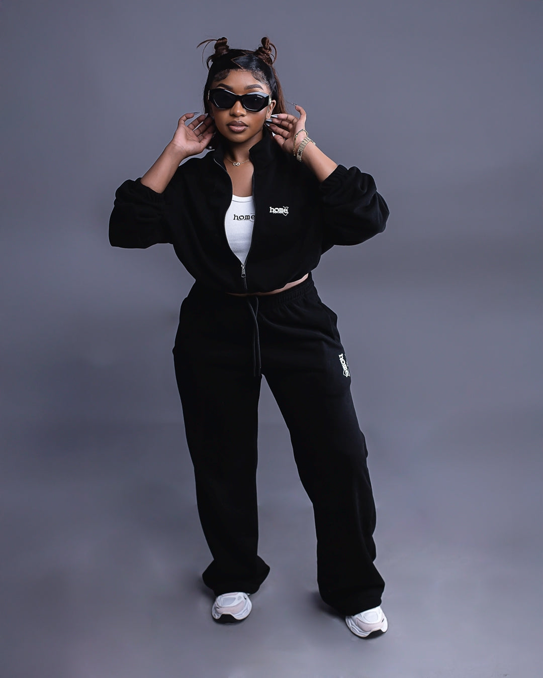 Cropped Moda Set - Black (Heavy Fabric)