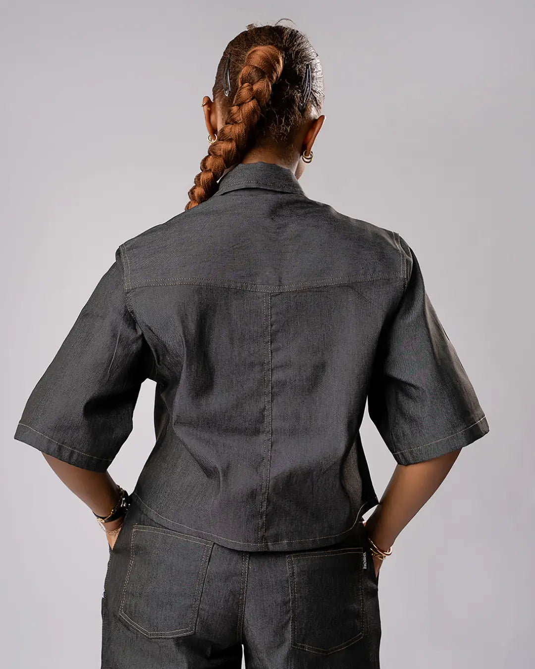 Cloud Crop Shirt – Night Denim