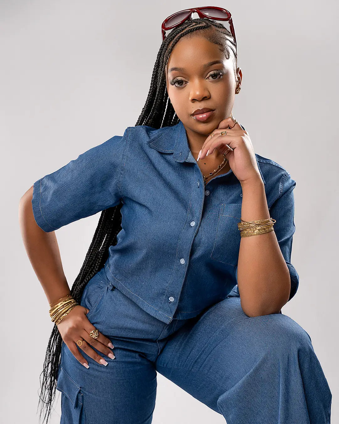 Cloud Crop Shirt – Denim Air