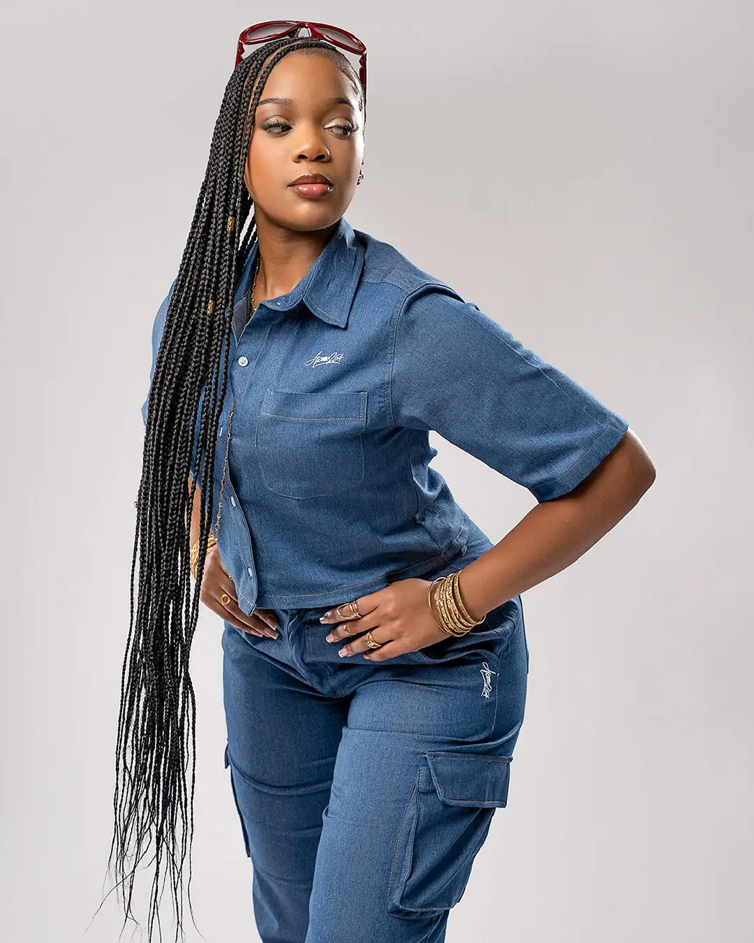 Cloud Crop Shirt – Denim Air