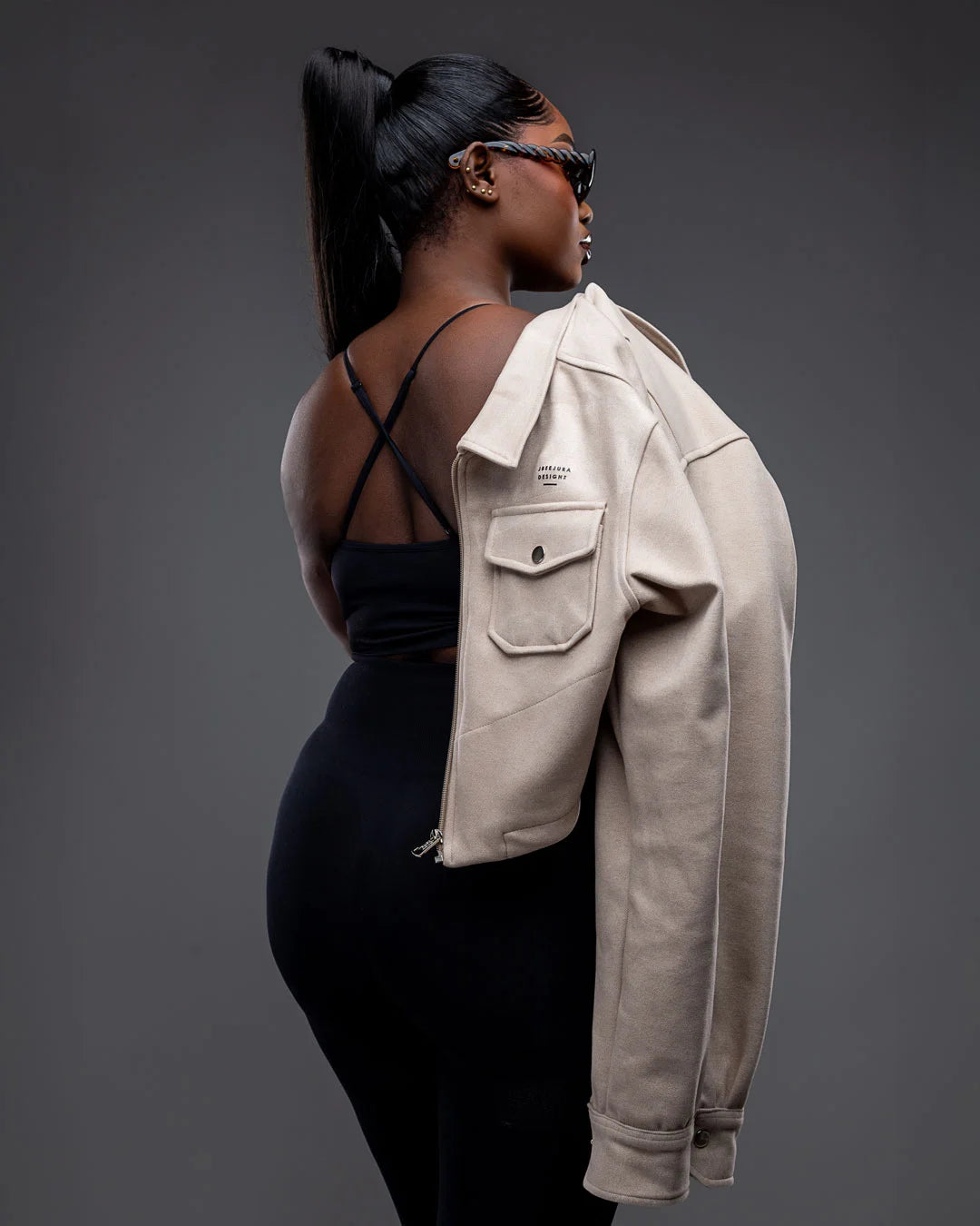 Cropped Dapper Jacket - Light Brown