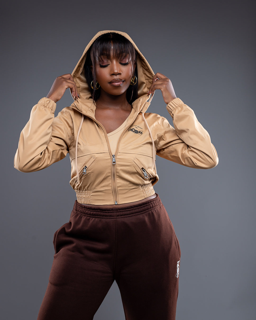 Zuma Cropped Bomber Jacket - Tortilla