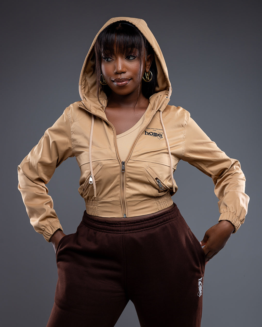 Zuma Cropped Bomber Jacket - Tortilla