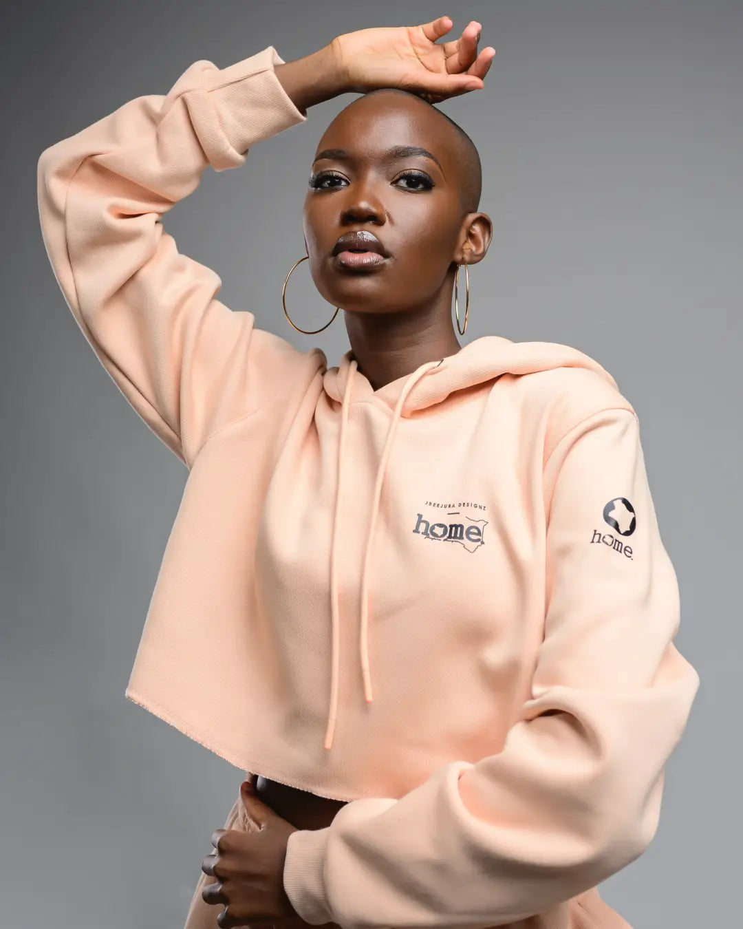 Accolade Cropped Hoodie - Pastel Orange