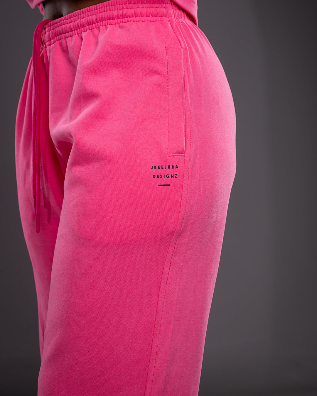Serene Pants and Crop Tee Set - Hot Pink