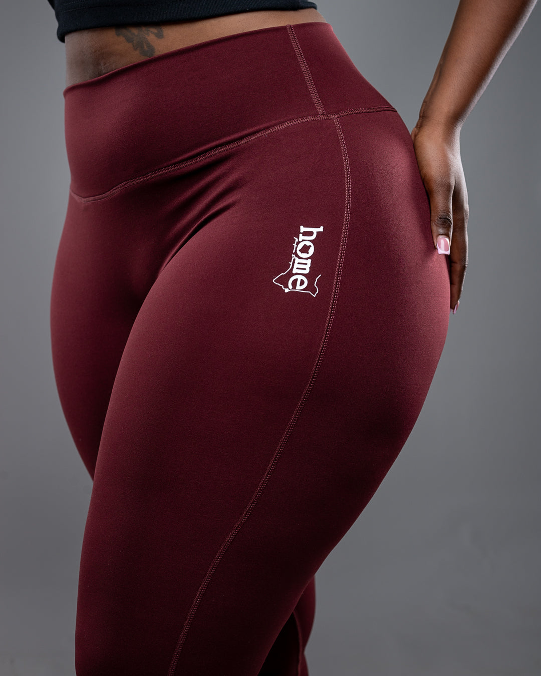 Cheeky Hi-Rise Leggings - Maroon