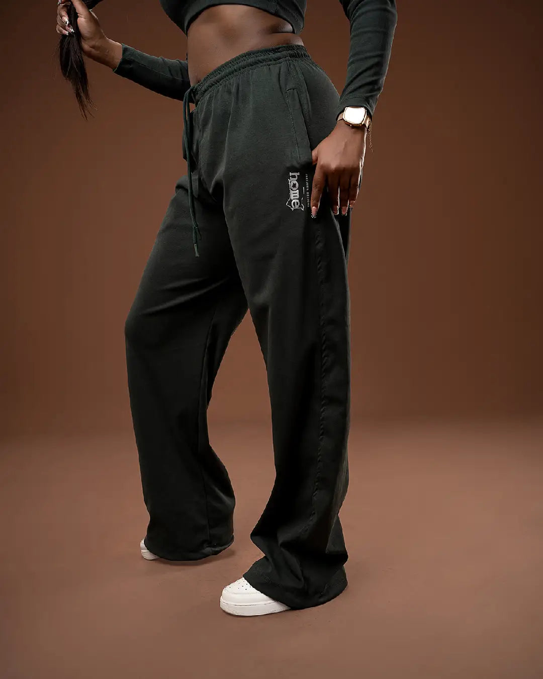 Ribbed Cosy Pants - Forest Green