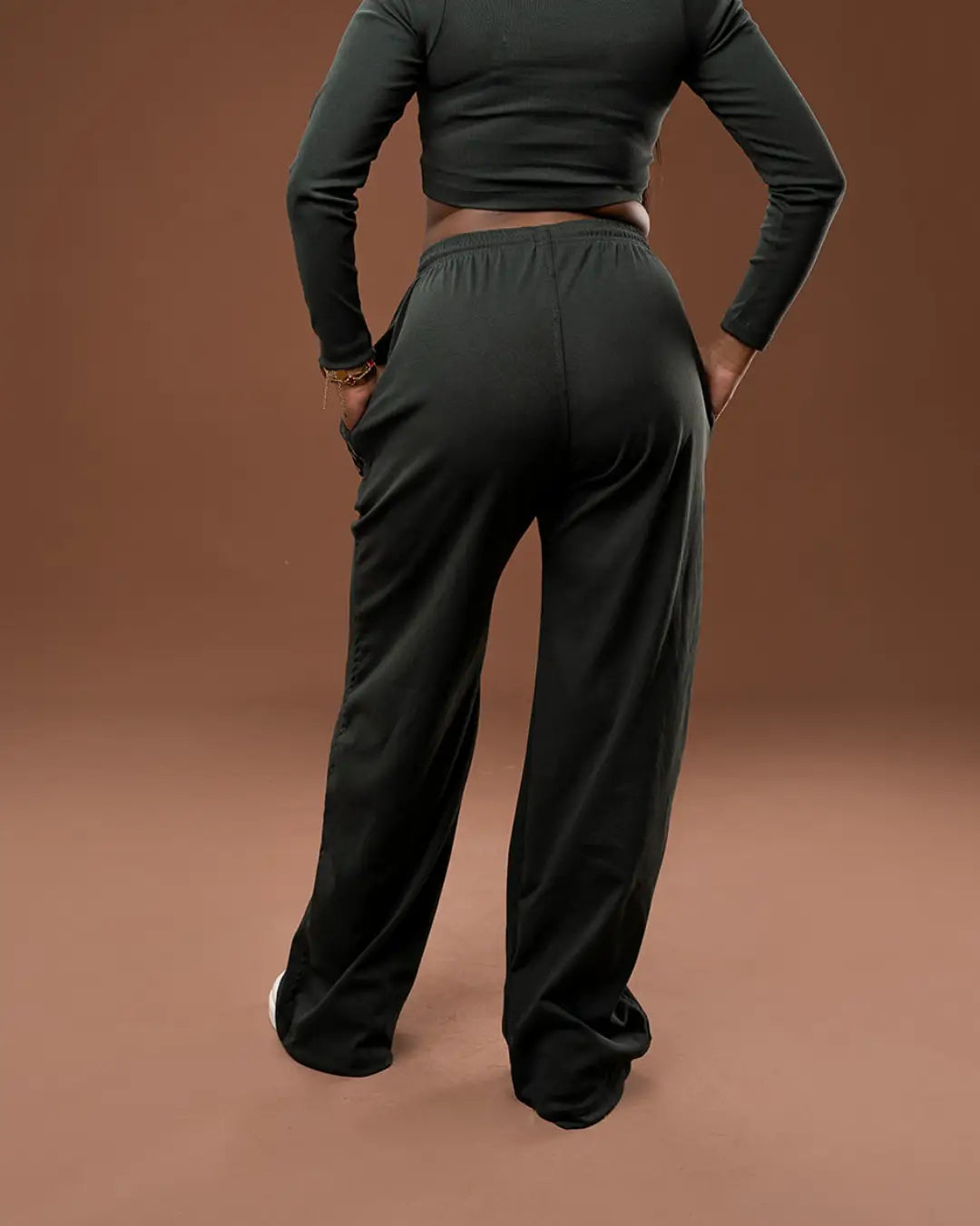 Ribbed Cosy Pants - Forest Green