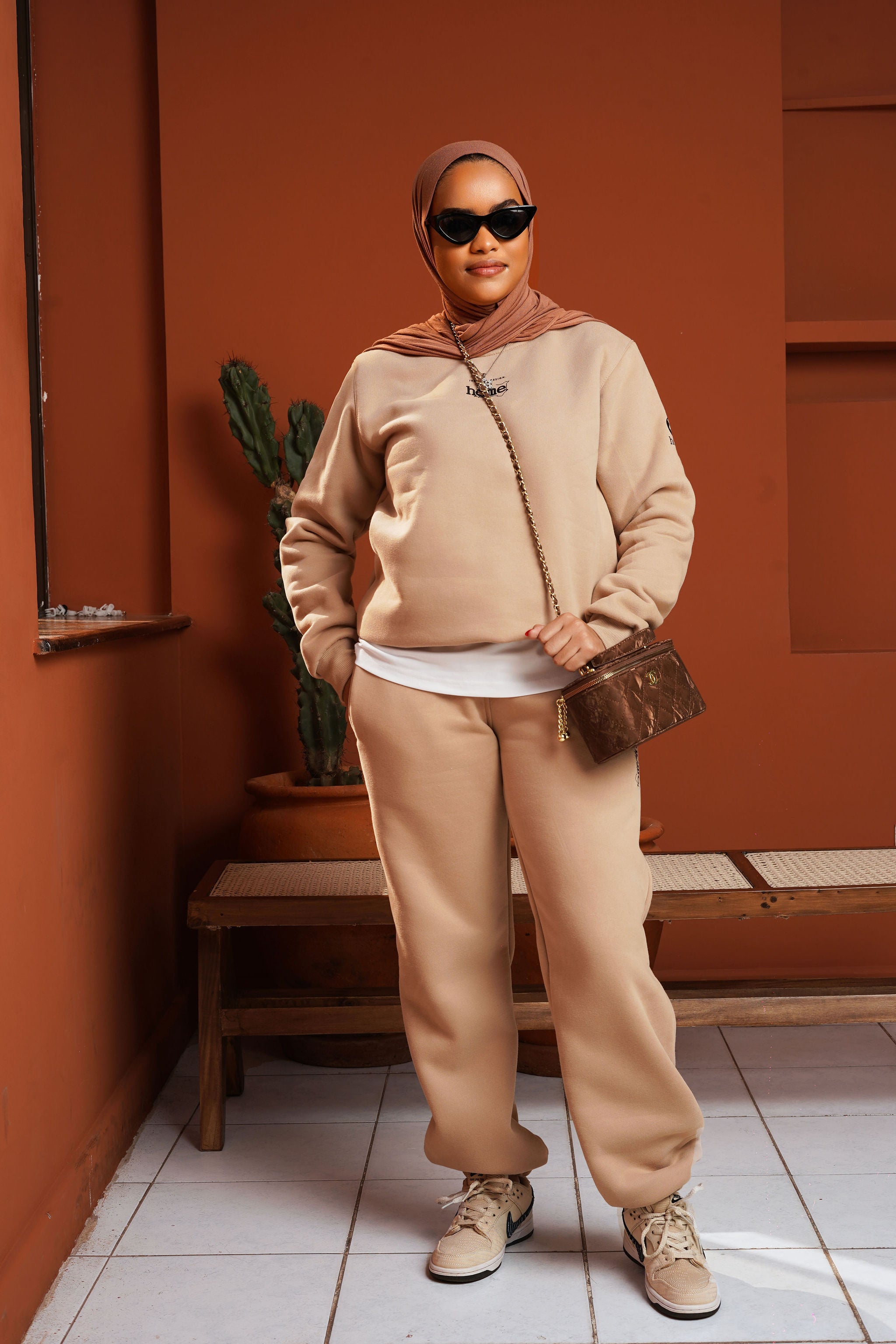The Light Brown Sweatshirt + Sweatpant Set