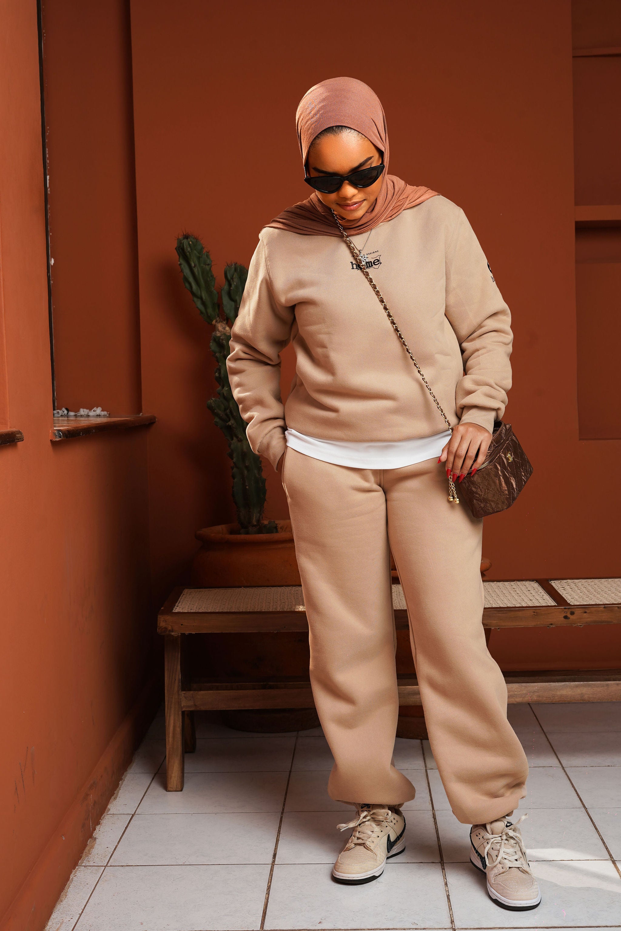 The Light Brown Sweatshirt + Sweatpant Set