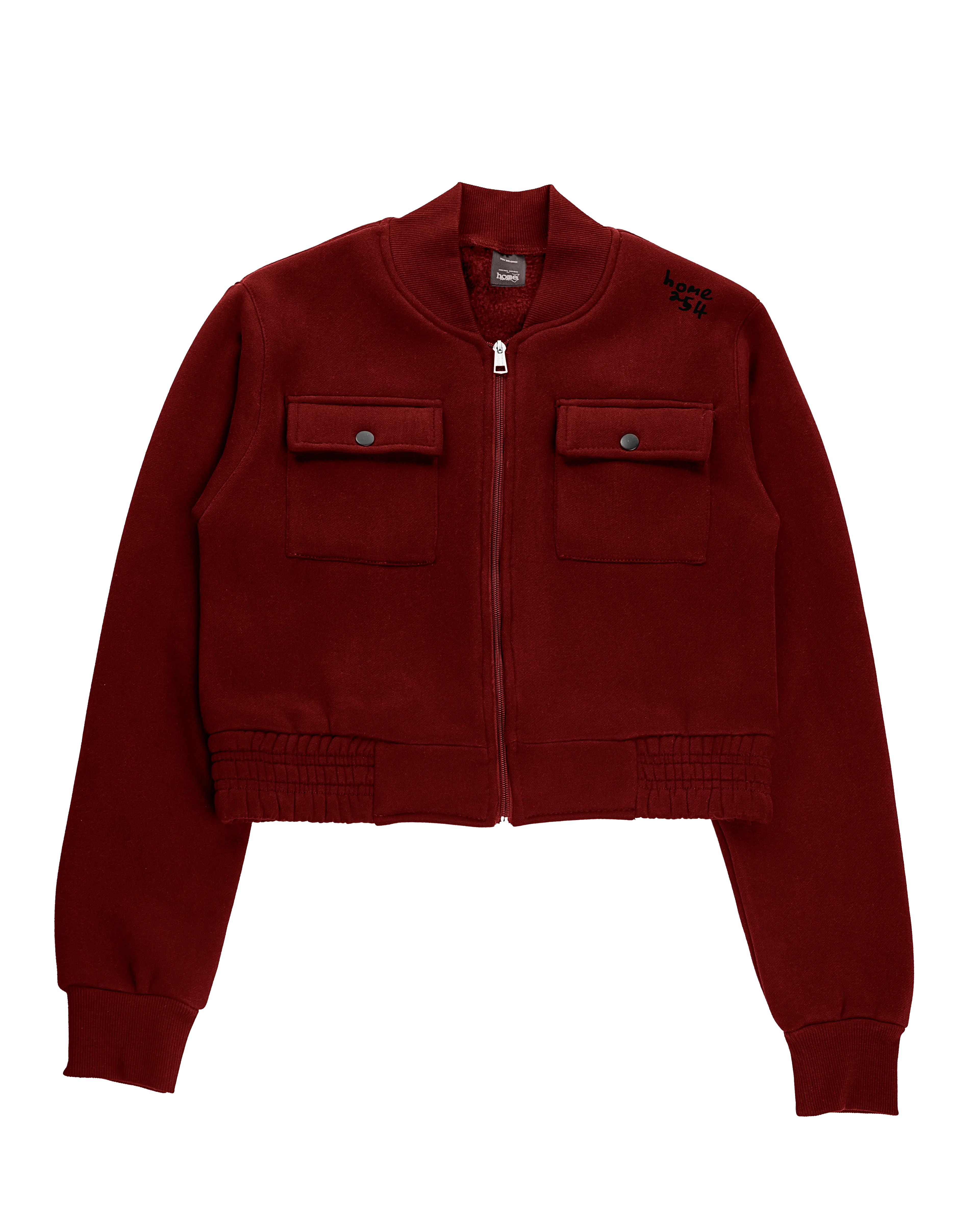 Cropped Kami Jacket - Maroon Red
