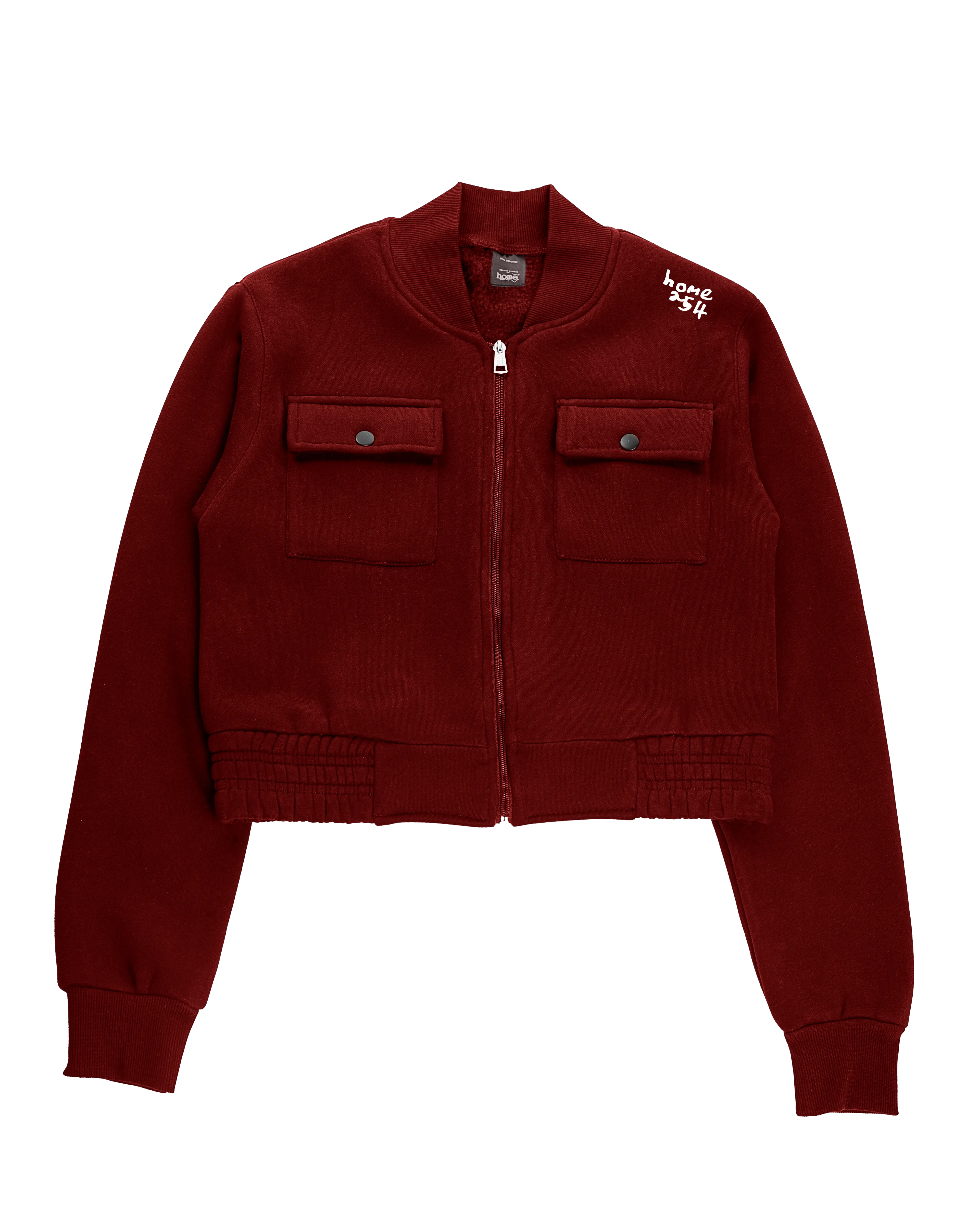 Cropped Kami Jacket - Maroon Red