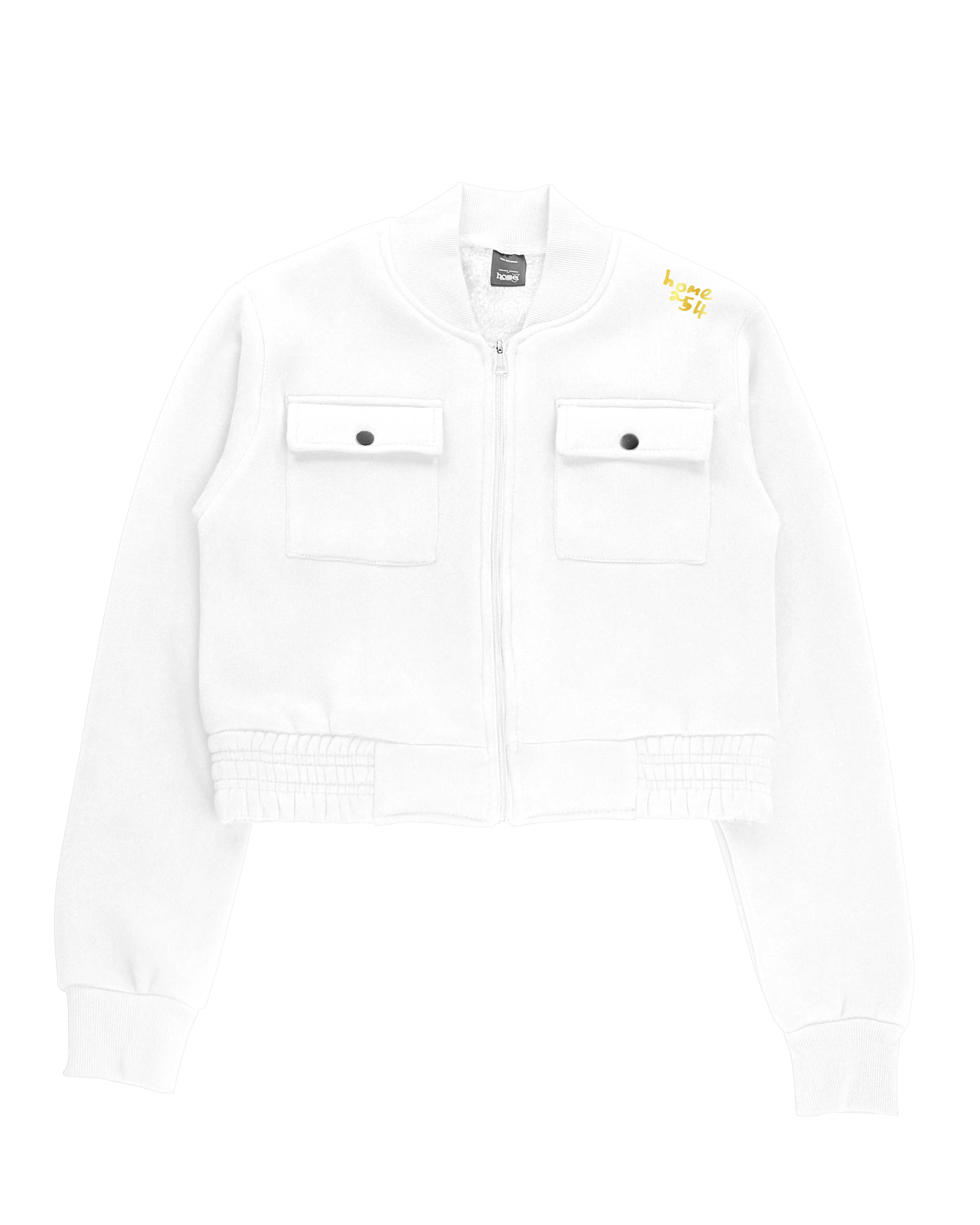Cropped Kami Jacket - White (Heavy Velvet Fabric)