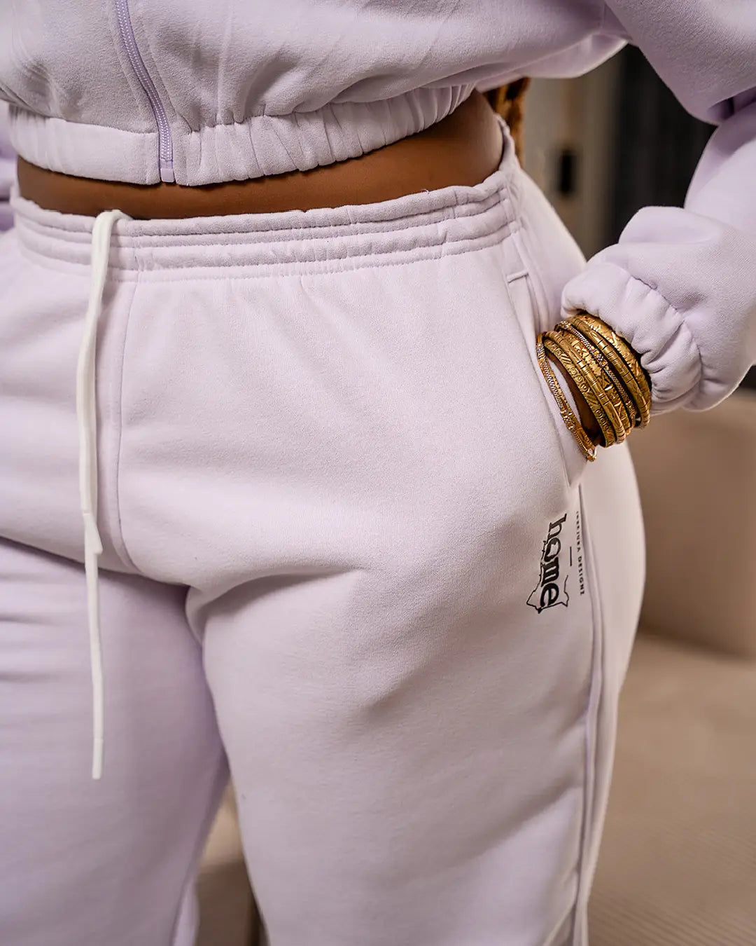 Cosy Pants - Lilac (Heavy Velvet Fabric)