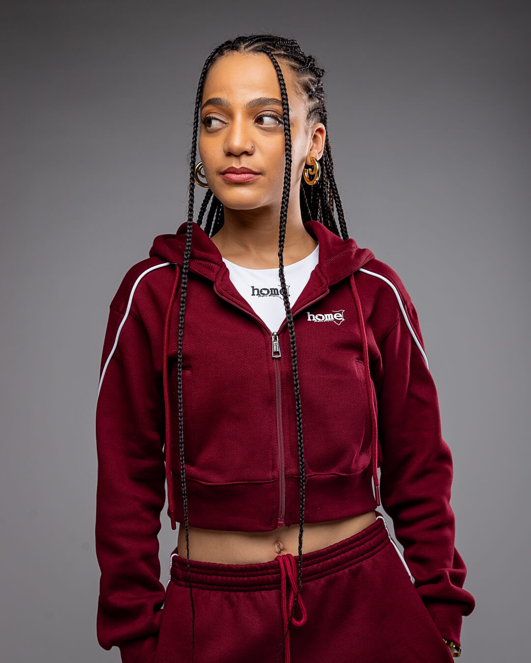 Cherie Crop Zipped Hoodie