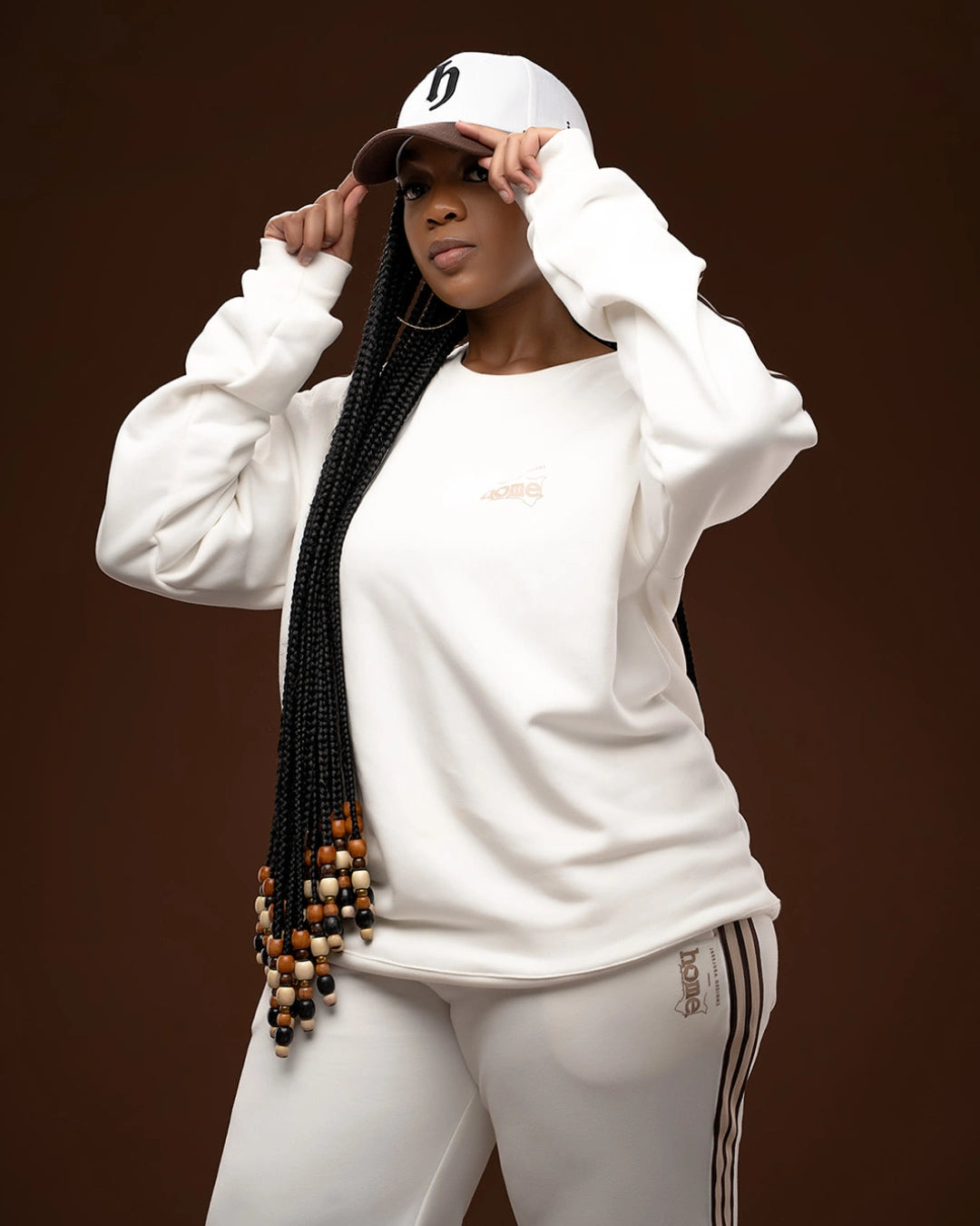 Matubia Striped Sweatshirt - White (Nuvetra Fabric)