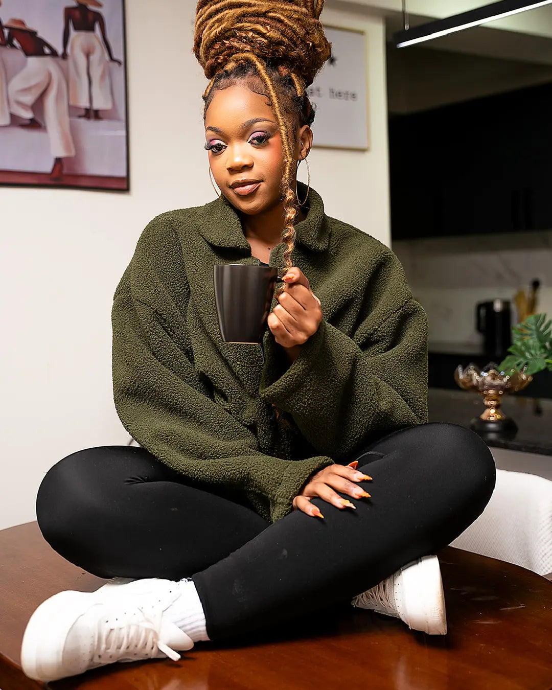 Moto Sherpa Jacket - Jungle Green