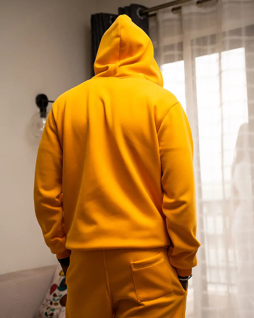 Zip-up Hoodie - Dark Mustard (Heavy Velvet Fabric)