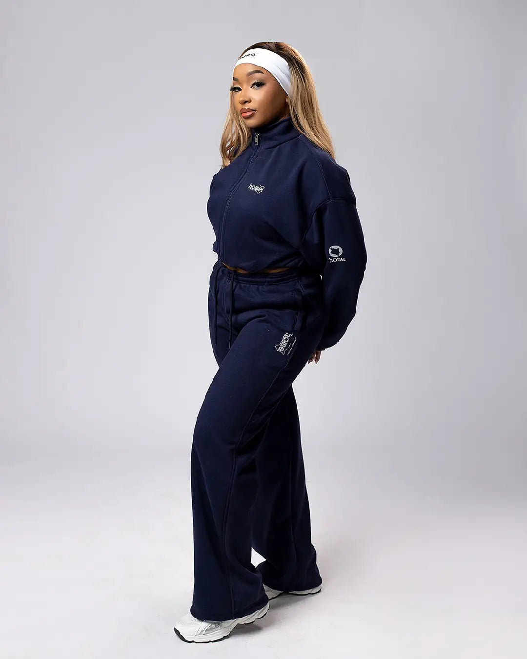 Moda Set in Navy Blue – Cropped Moda Jacket + Cosy Pants