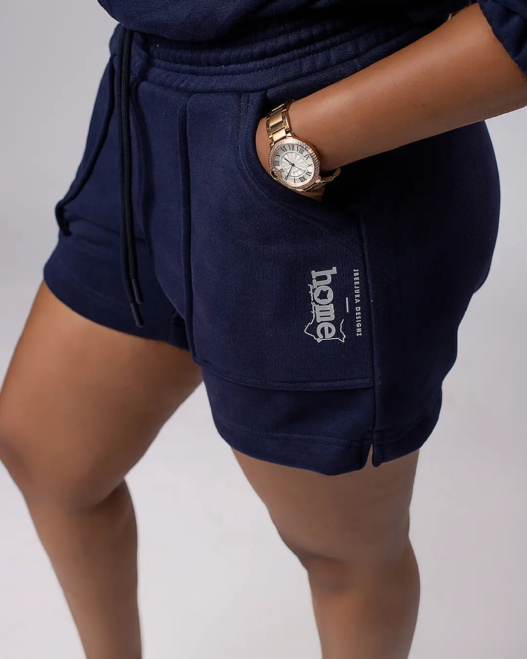 Cora Shorts - Navy Blue (Heavy Velvet Fabric)