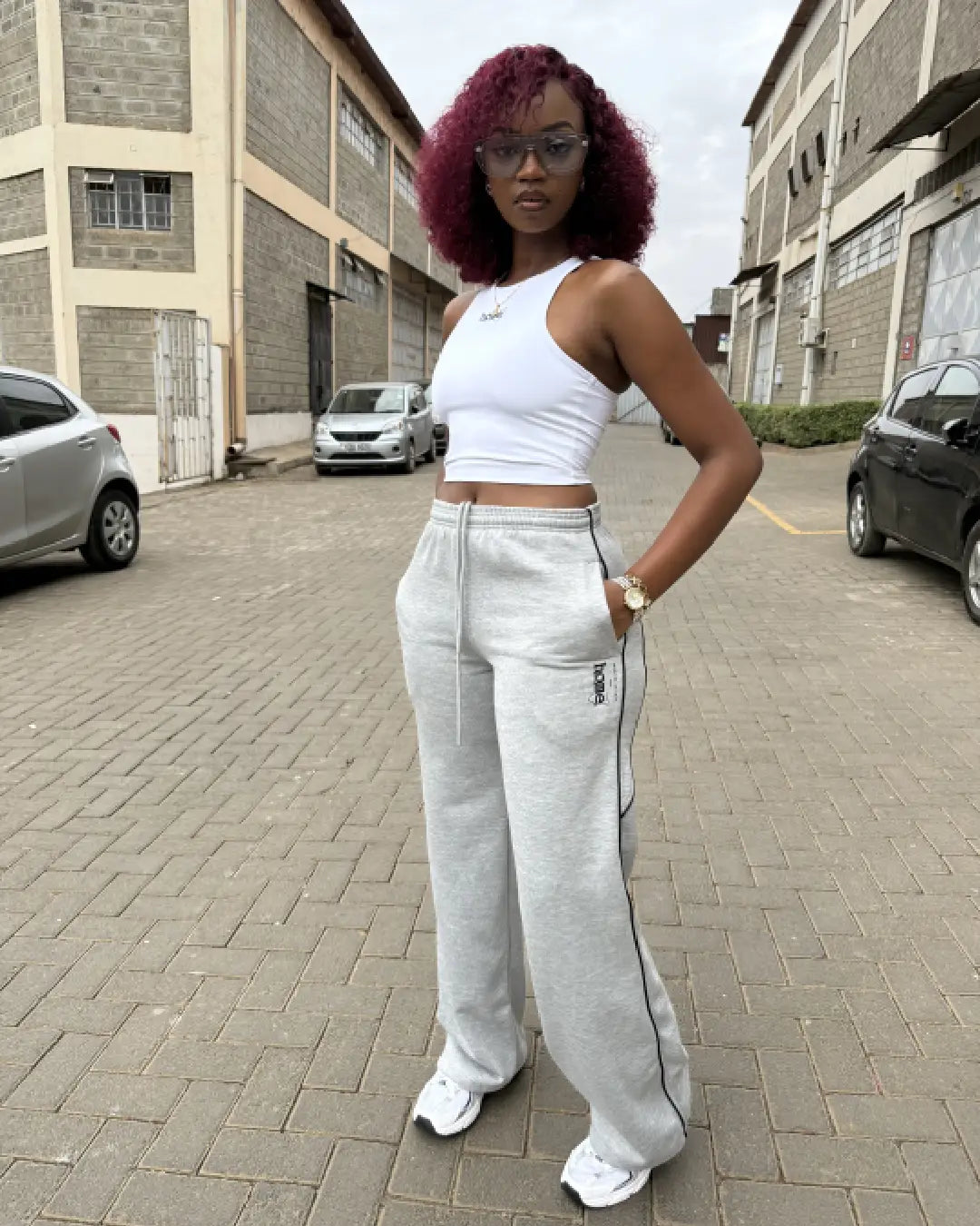 Light Grey Cherie Matching Set – Cropped Jacket + Pants