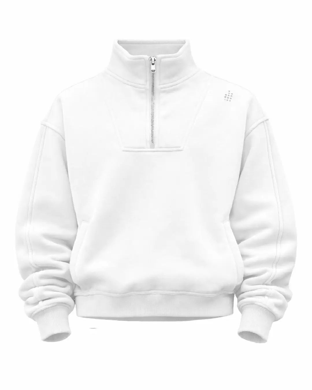 LÛME Mens Quarter Zip Sweater – White