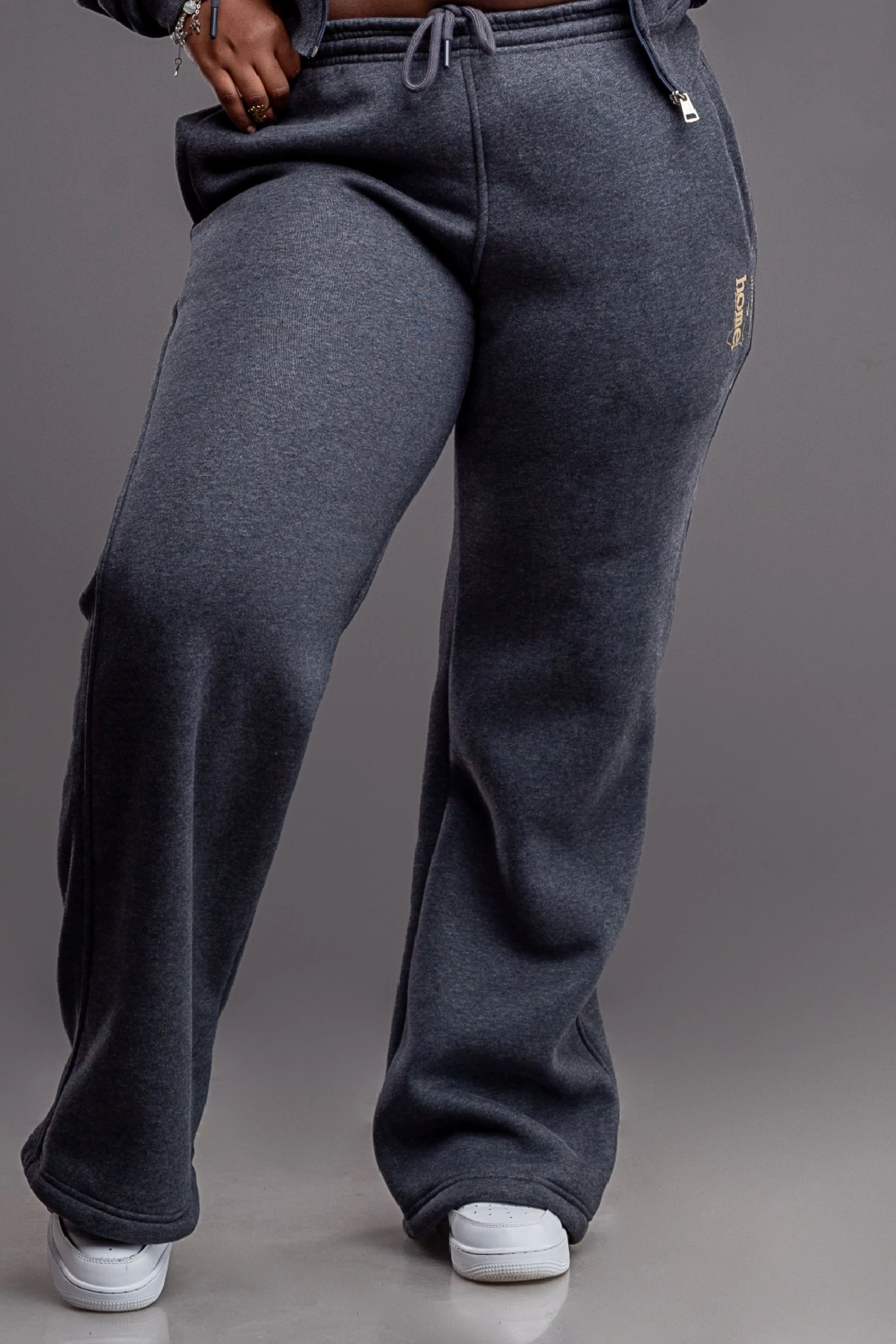 Dark Grey Zipped Hoodie & Sweatpants Set