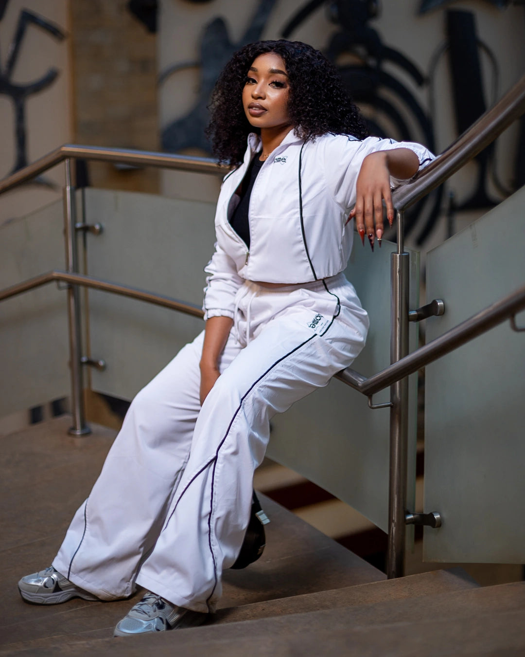 White Haven Matching Set – Women’s Fit (Cropped Jacket & Pants)