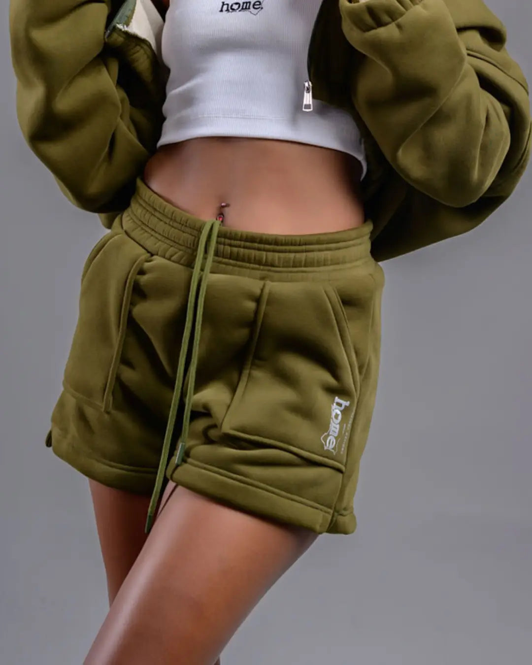 Cora Shorts - Olive Green (Nuvetra Fabric)