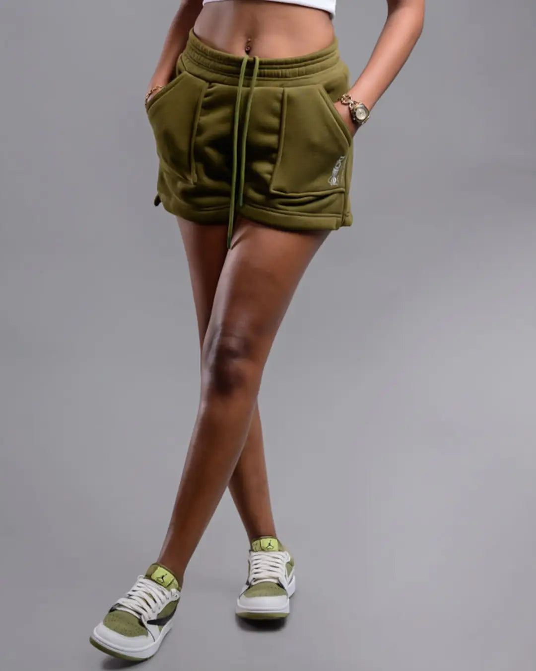 Cora Shorts - Olive Green (Nuvetra Fabric)