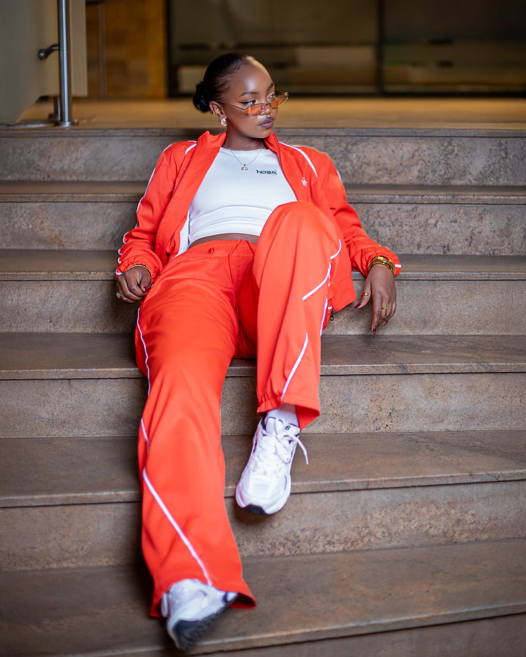 Blood Orange Haven Matching Set – Women’s Fit (Cropped Jacket & Pants)
