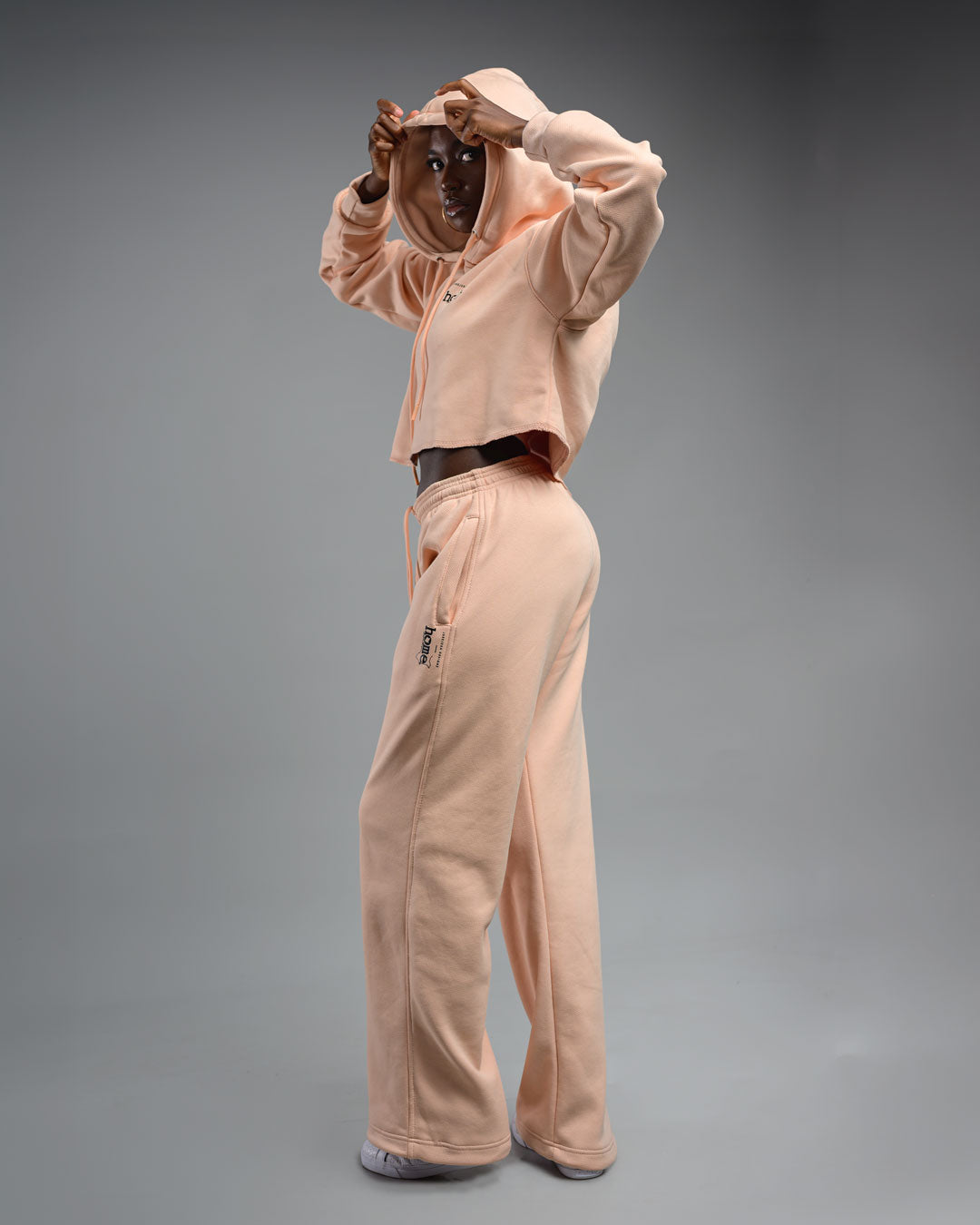 Accolade Cropped Hoodie - Pastel Orange