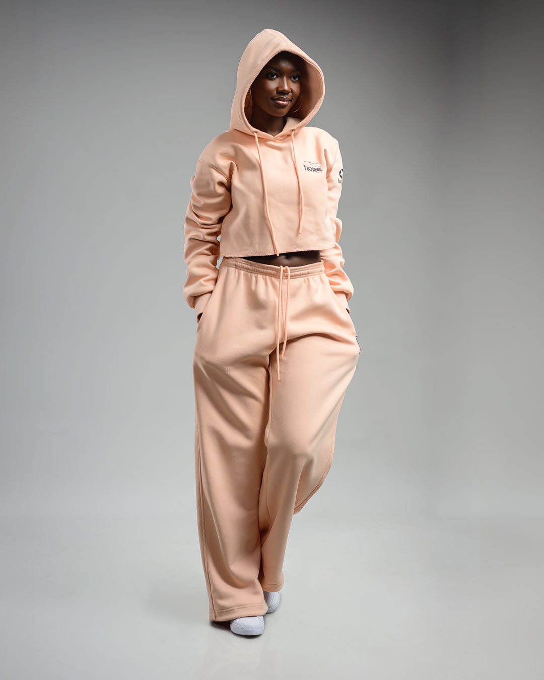 Accolade Cropped Hoodie - Pastel Orange