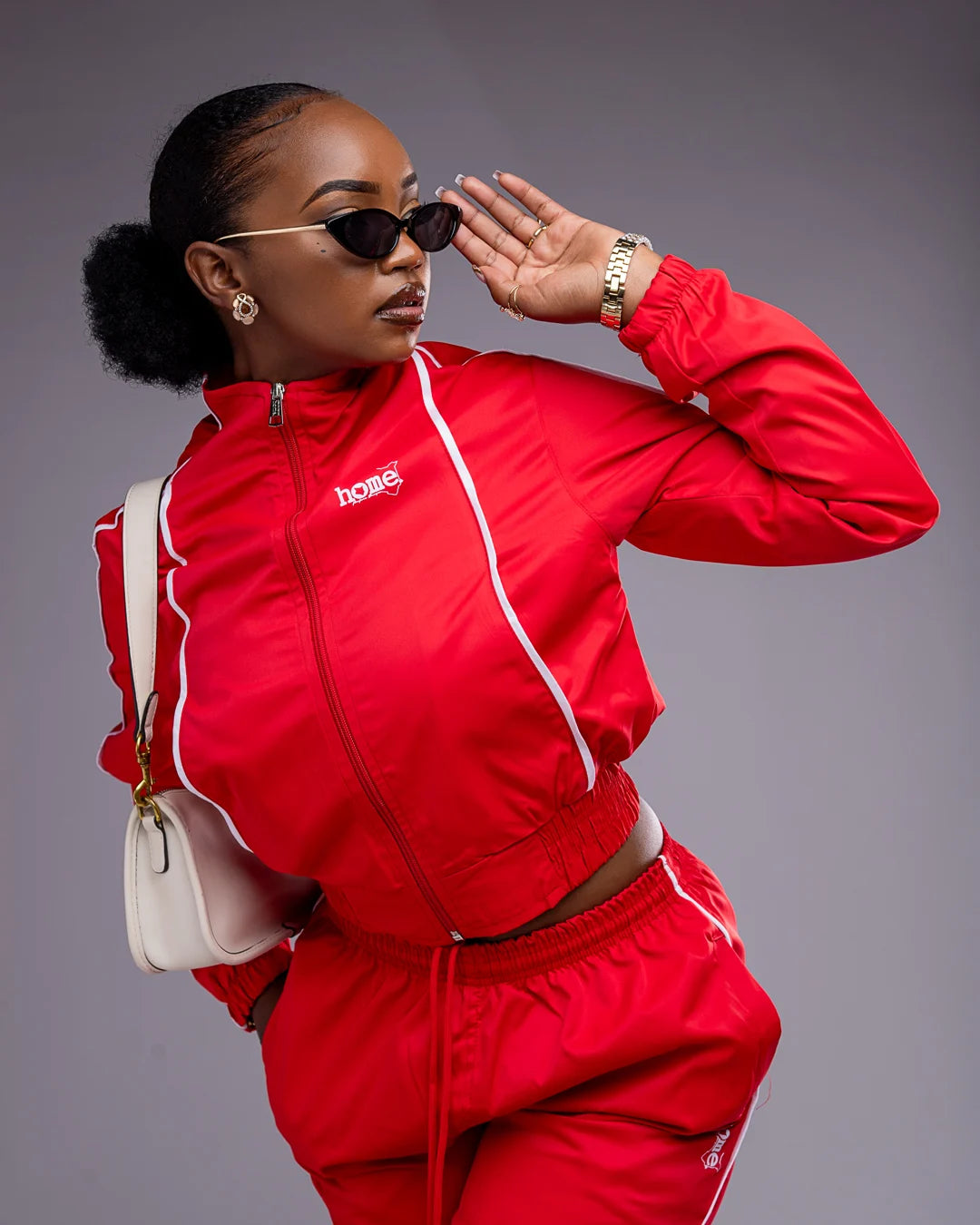 Haven Cropped Jacket – Red