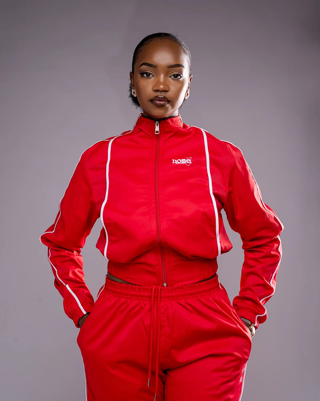 Haven Cropped Jacket – Red