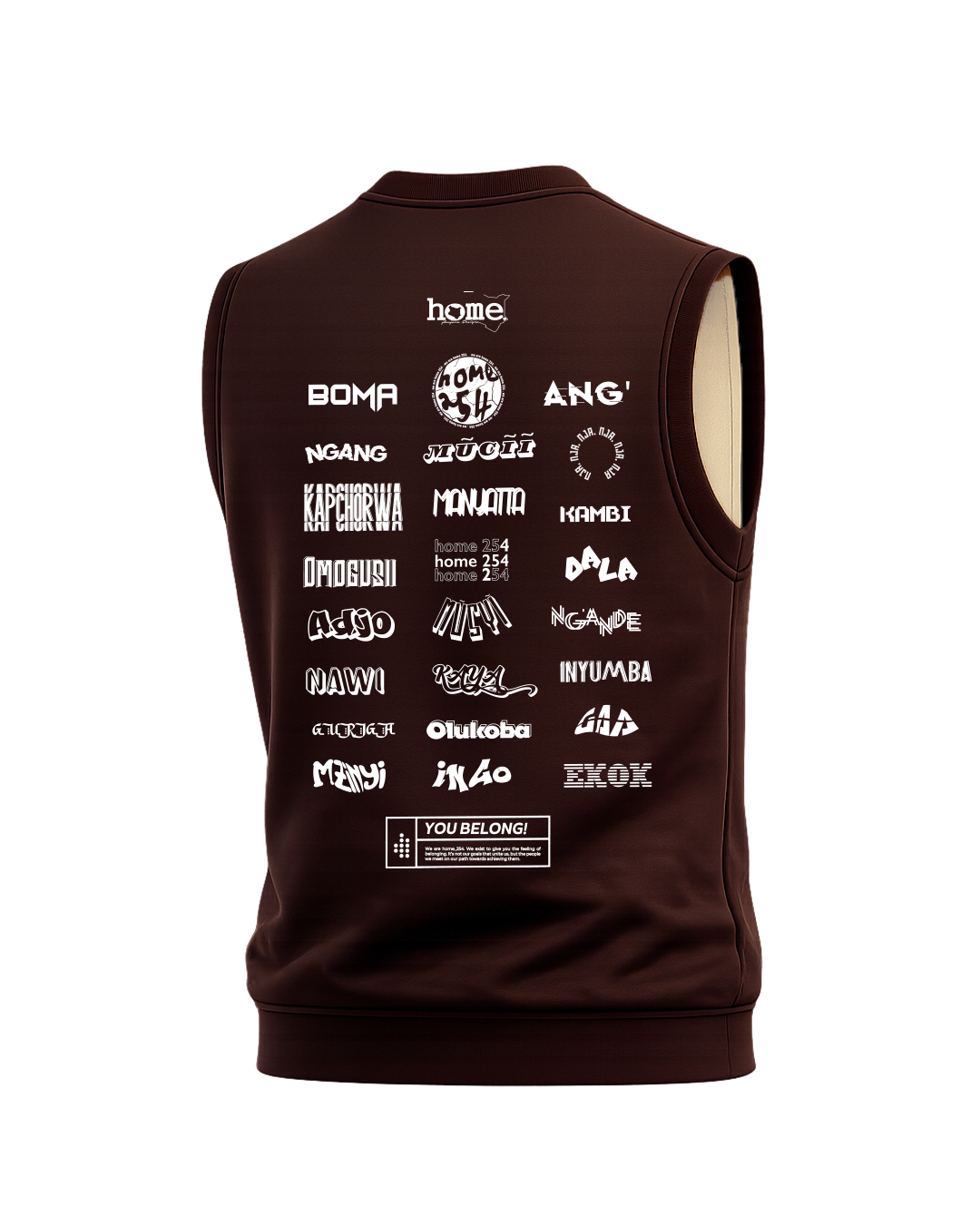 Kids Sleeveless Sweatshirt - Chocolate Brown (Velvet Fabric)