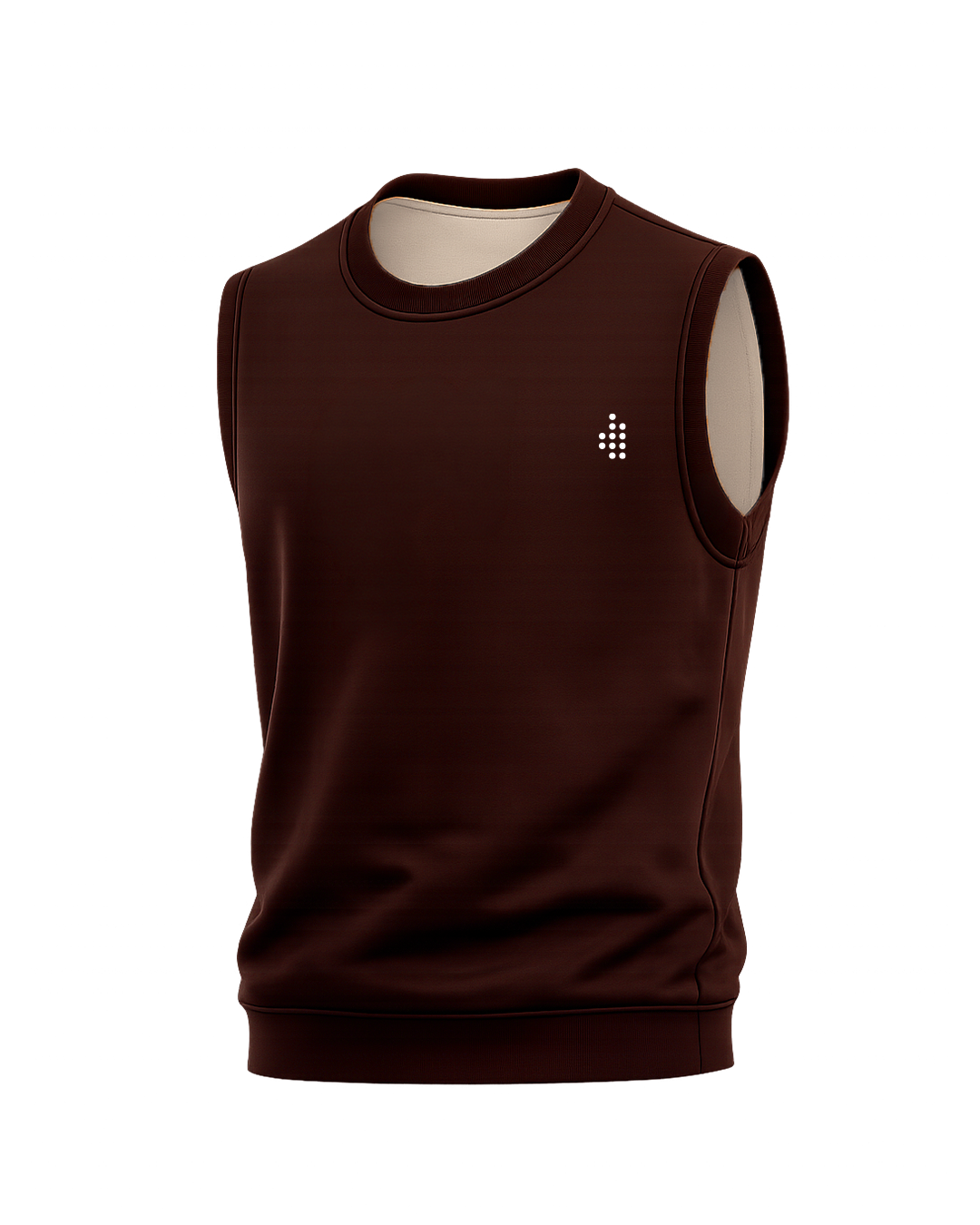 Kids Sleeveless Sweatshirt - Chocolate Brown (Velvet Fabric)
